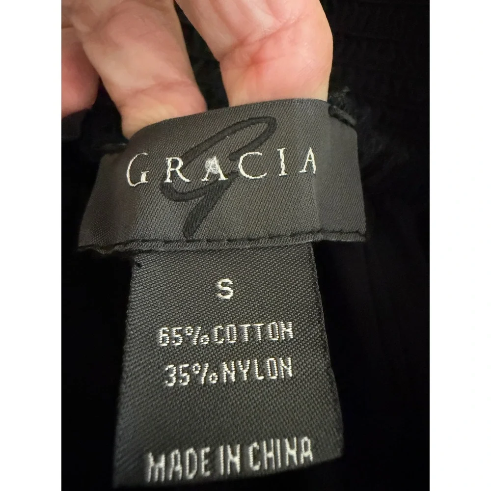 Blanc Studio Babydoll Dress Womens Black Smocked Tiered Ruffle Sleeve Mini - Picture 12 of 13